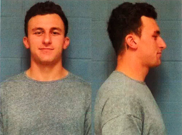 Manziel's May 2016 booking mugshot for his domestic violence charge. 