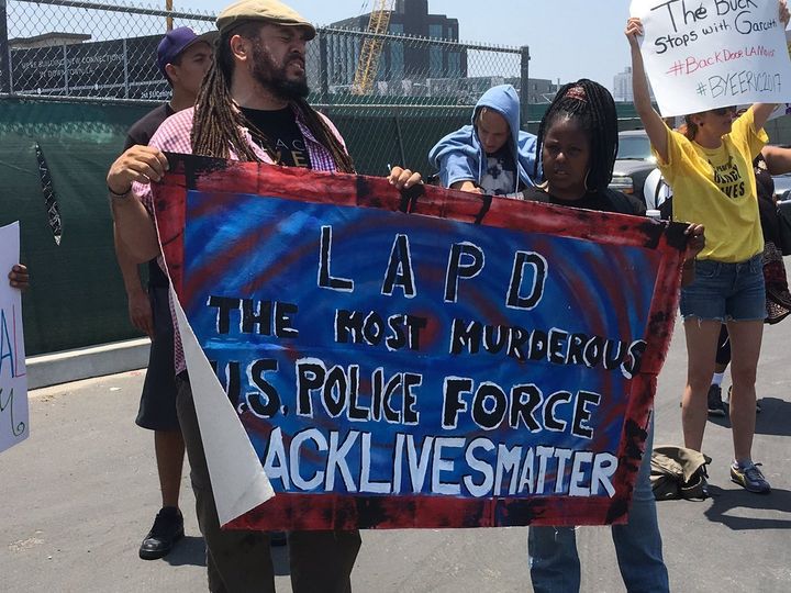Black Lives Matter activists are protesting Attorney General Loretta Lynch’s visit to Los Angeles.