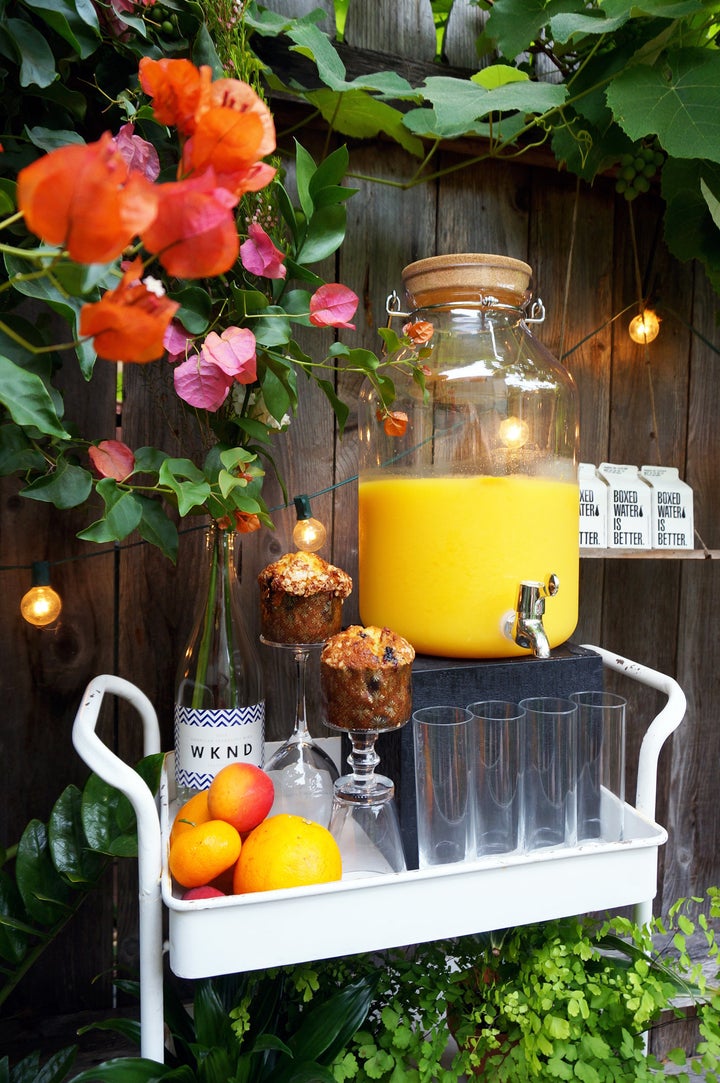 Guests helped themselves to <a href="https://clubw.com/" target="_blank">Winc</a> bubbly and mimosas. 