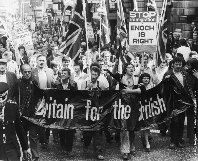 The Smithfield meatporters march against immigration.