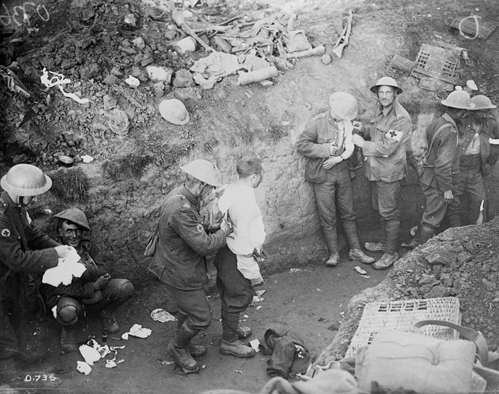 Soldiers in the trenches at the Somme