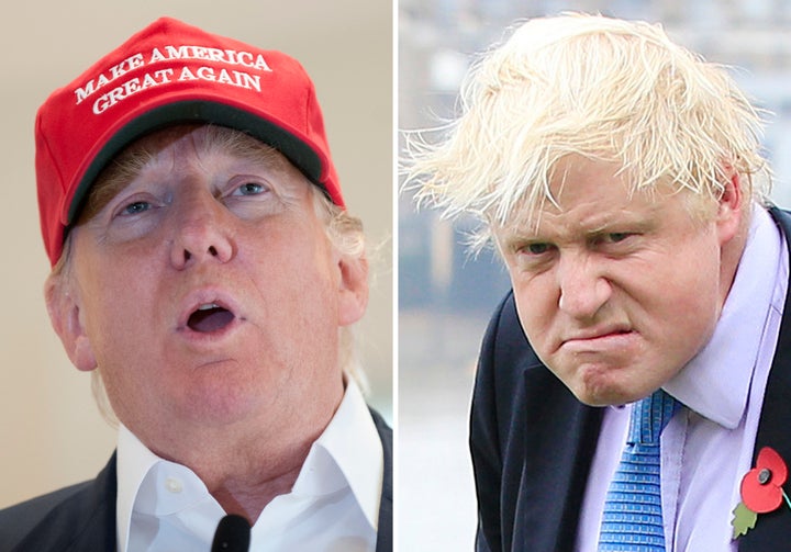 The resemblance between Donald Trump (left) and Boris Johnson is uncanny.