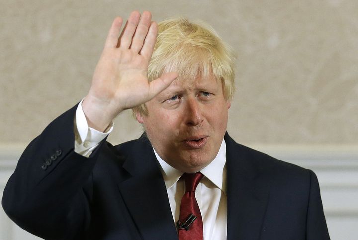 Boris Johnson, pictured above announcing he won't content the Conservative Party leadership, has been branded 'spineless' for doing so