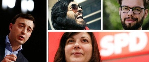 Four young German politicians talk about what Brexit means to them. Clockwise from left: Paul Ziemiak, Daniel Kerek