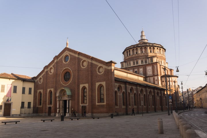 The church of Santa Maria delle Grazie is typical of the late Gothic architecture of Milan. Leonardo da Vinci painted the famous mural 'The Last Supper' here.