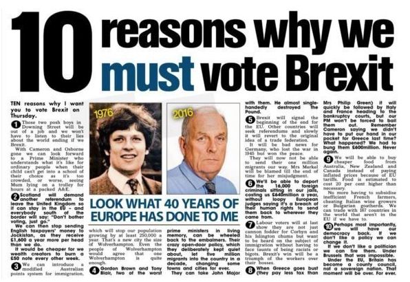 MacKenzie urged his readers to vote for a Brexit