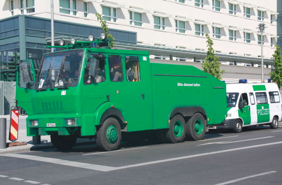 The Wasserwerfer 9000 water cannon.