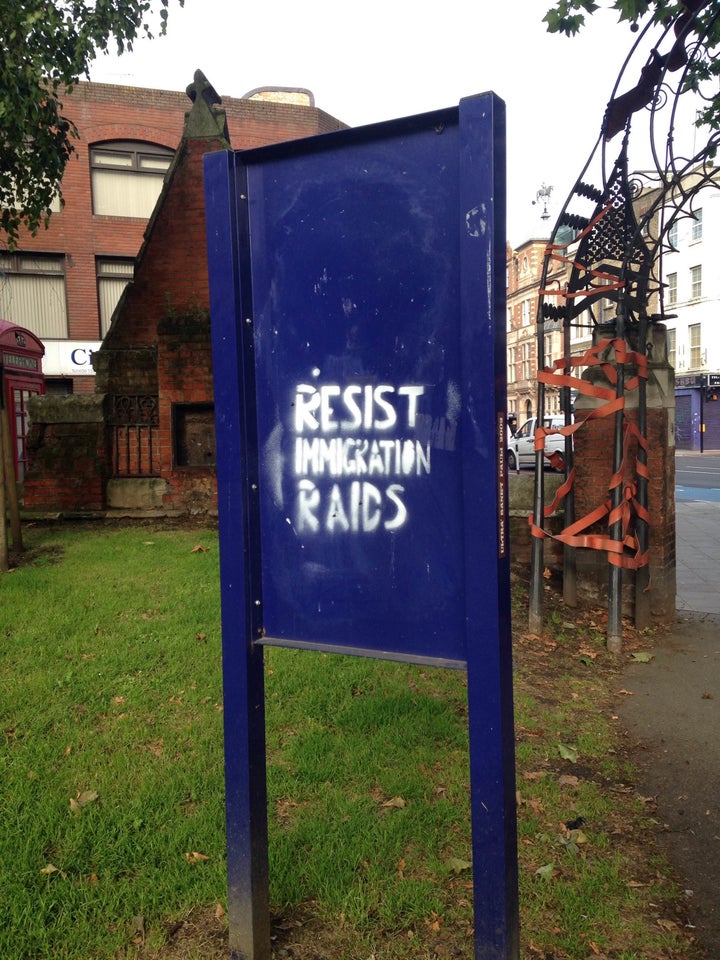 A sign seen in the Whitechapel neighborhood of London.