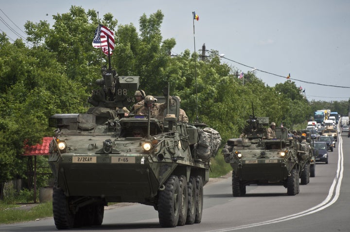 Light-armored Strykers from the U.S. 2nd Cavalry Regiment joined with NATO allies for a training exercise in Romania last summer.