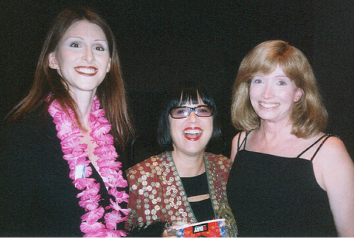 Andrea James, Eve Ensler, Lynn Conway, 2004.