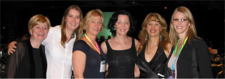 Joanne Herman, Sarah, Donna Rose, Calpernia Addams, Amanda Simpson, and Andrea James after Andrea and Calpernia presented at