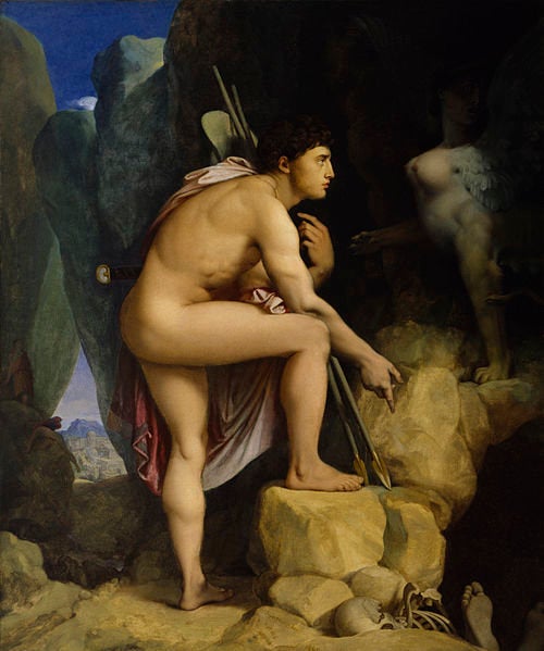 Jean Auguste Dominique Ingres, "Oedipus and the Sphinx," 1808