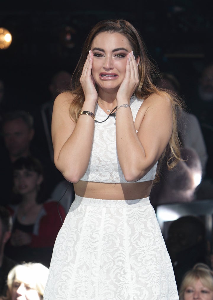 <strong>A tearful Georgina made her way out of the house</strong>