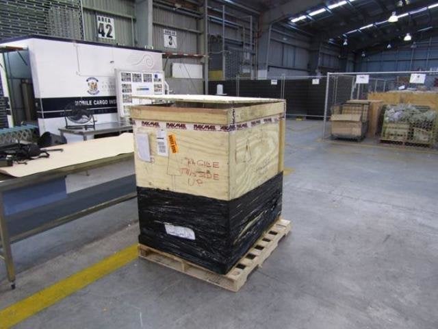 The statue weighed around 880-pounds and arrived in New Zealand, inside this crate, in early May.