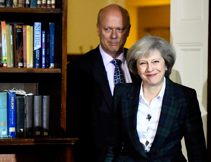 Theresa May, pictured with Chris Grayling, is the front-runner to become the next leader of the Tory party.