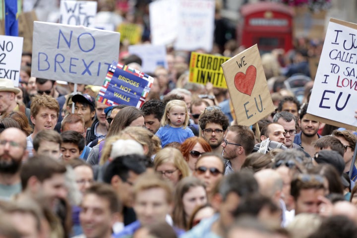 Londoners voted 60 percent in favor of remaining in the EU in last Thursday's referendum. They turned out in their thousands for Saturday's rally, called the "March for Europe."