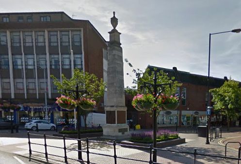 The war memorial in Grays