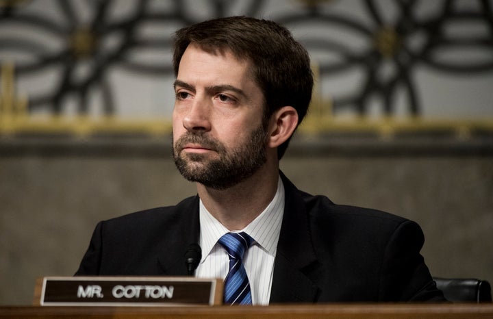 Sen. Tom Cotton had a lot to say about Hillary Clinton, but not so much to offer on Donald Trump. 