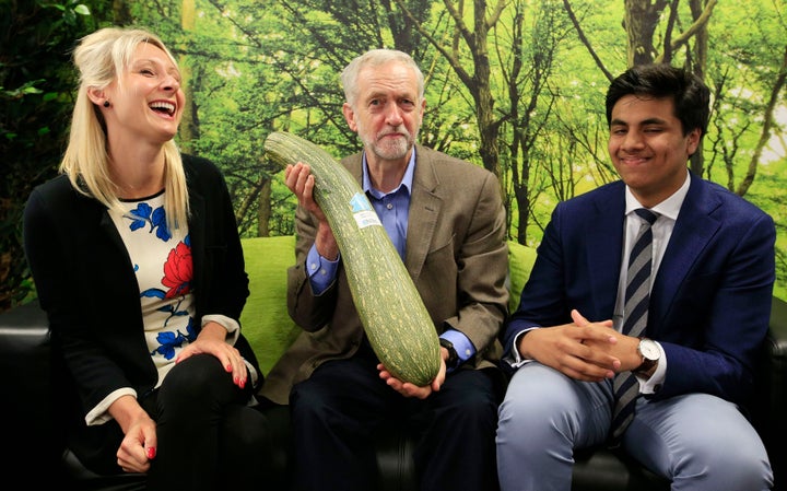 Jeremy Corbyn with a marrow in happier times