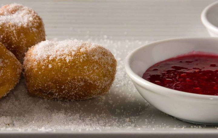 Made to order doughnuts: Raspberry Jam & Chocolate Dipping