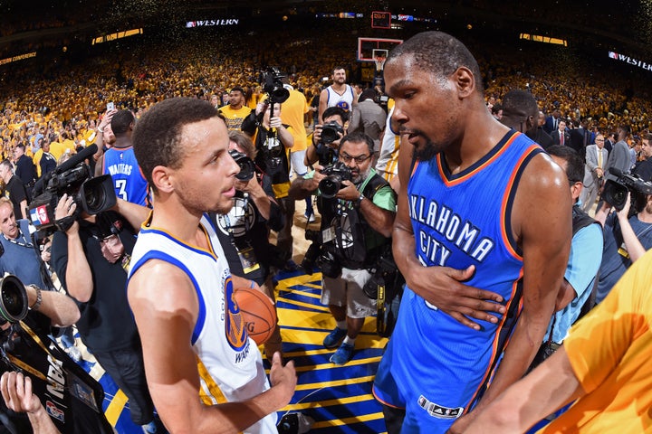 Durant and his new teammate.