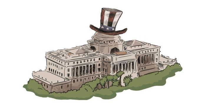 Puerto Rico's Capitol with Uncle Sam's Hat