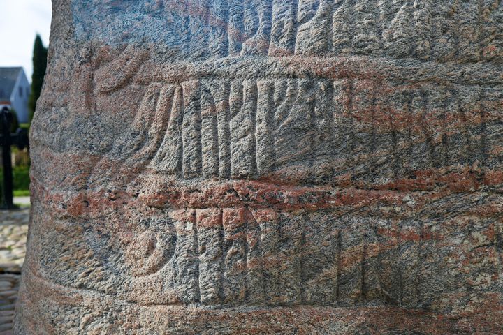 A runestone ordered built by King Harald Bluetooth. New evidence shows a fire at one of his castles may have been an act of arson. 