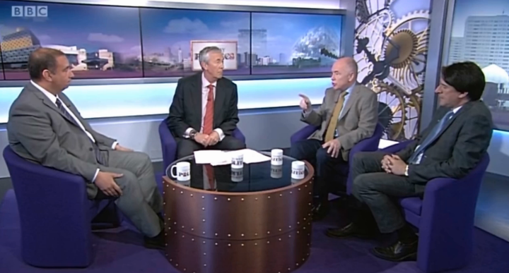 <strong>Ukip's Bill Etheridge (far left) was slammed by Labour's Jack Dromey (second from right) for the party's 'appalling' EU referendum campaign.</strong>