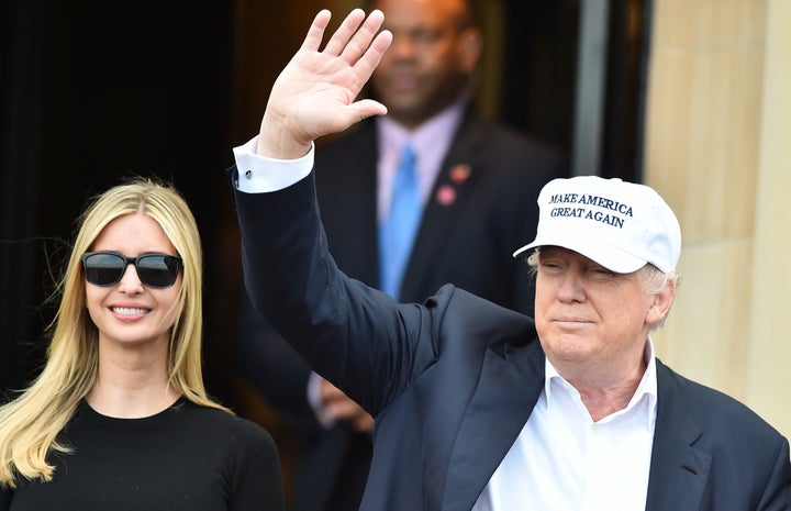 Donald and Ivanka Trump at Trump Turnberry Resort on June 24, 2016 in Ayr, Scotland.