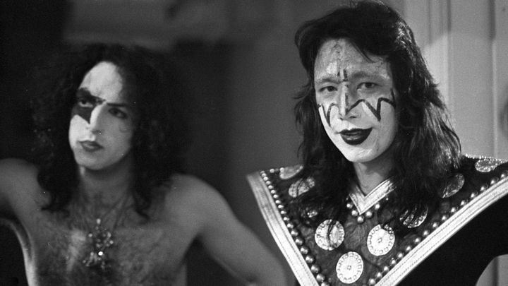 Paul Stanley and Ace Frehley pose for a portrait session in 1974.