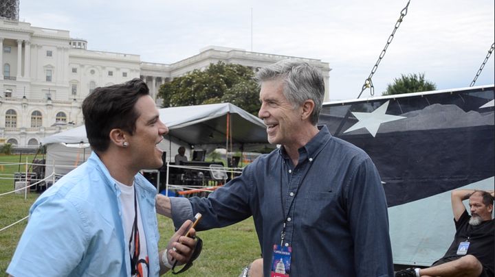 Kyle McMahon talks with Dancing with the Stars host Tom Bergeron, host of the annual PBS special A Capitol Fourth. July 3, 2016.