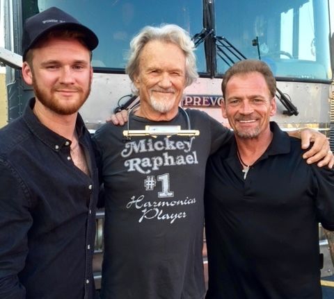 Kris on the road with Ben and Noel Haggard. 