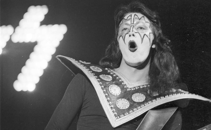 Ace Frehley of KISS performs onstage at the Civic Auditorium on May 31, 1974 in Long Beach, California.