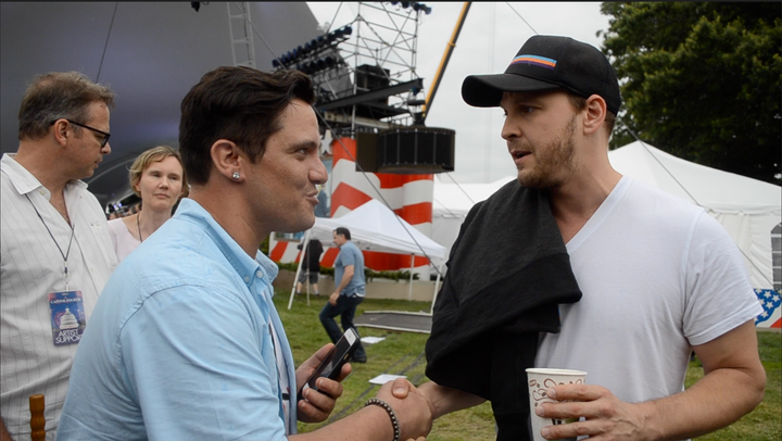 Kyle McMahon talks with Grammy nominated, multi platinum singer / songwriter Gavin DeGraw about his USO tribute performance of his song Soldier for the PBS special A Capitol Fourth. July 3, 2016.