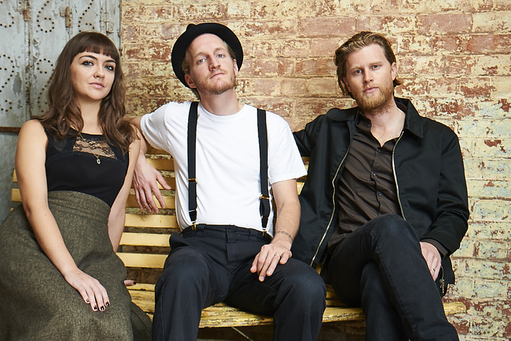 Wesley (right) with bandmates Neyla Pekarek and Jeremiah Fraites