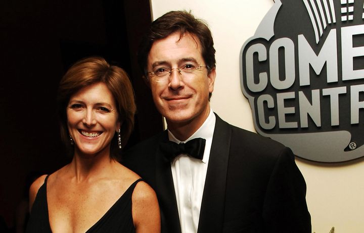 Stephen Colbert with his wife, Evelyn.