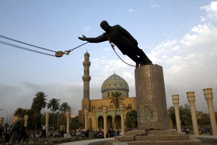 Kadhim Hassan al-Jabouri was filmed attacking Saddam Hussein's statue with a sledgehammer in 2003. Now he says Iraq was better under Saddam.