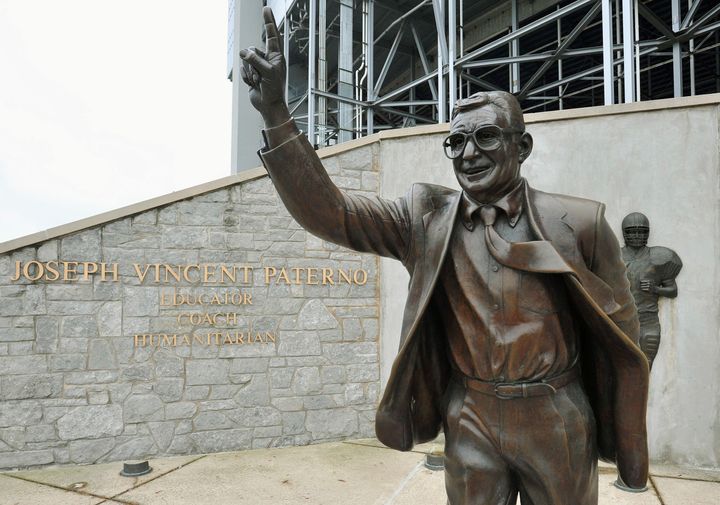 The Joe Paterno statue outside Beaver Stadium in State College, Pennsylvania, on July 20, 2012.