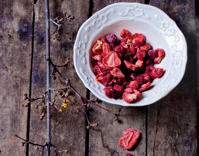 Dry over-ripe strawberries.