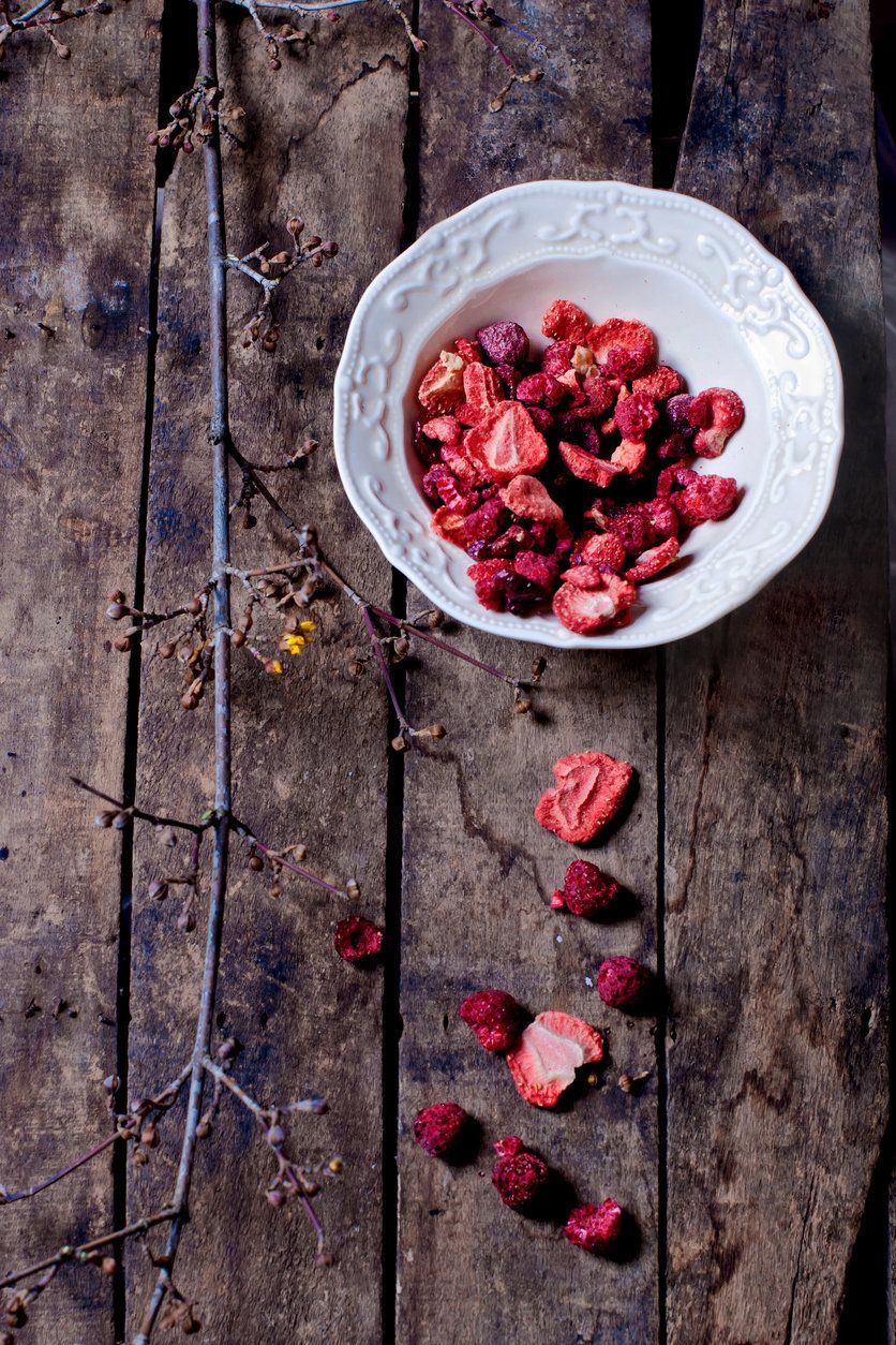 Dry over-ripe strawberries.