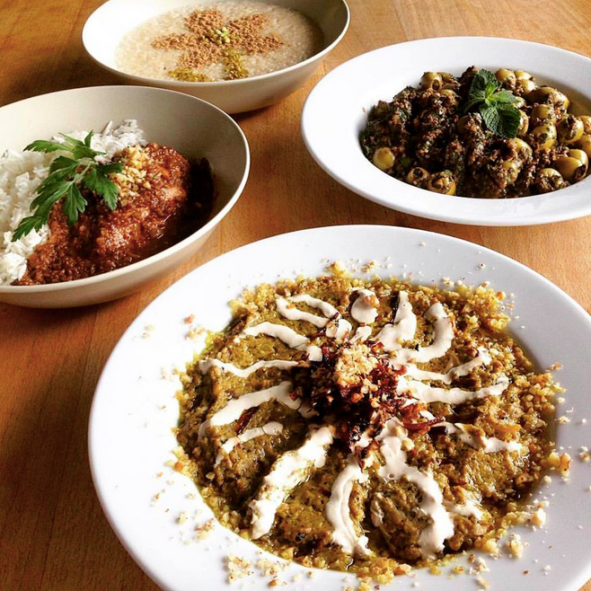 Iranian specialties prepared by Rashid, one of the chefs of Les Cuistots Migrateurs.