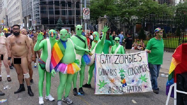 Activist Bill Whatcott said he and his supporters opted for the "zombie" costumes because Toronto's Pride parade was "too intolerant" to accept them as "out-of-the-closet" Christians. 