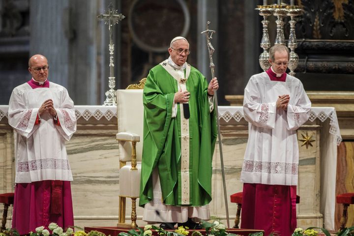 Pope Francis at the synod on the family in October.
