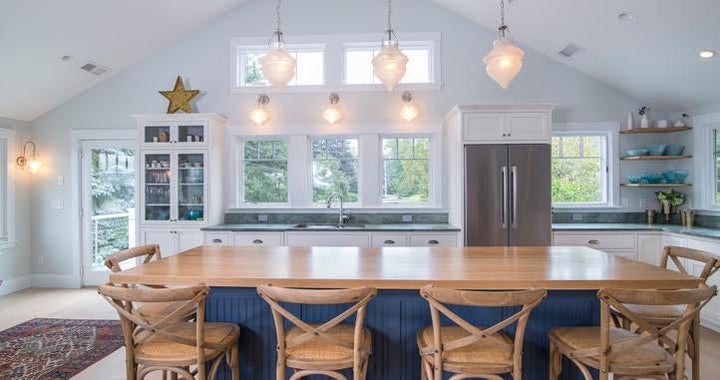 A beachy cottage design style creates a light, breezy feeling 