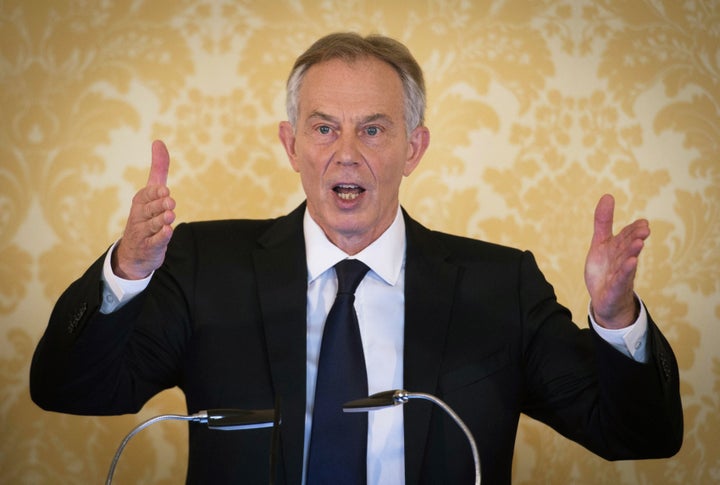 Tony Blair speaks at a press conference following the publication of the report