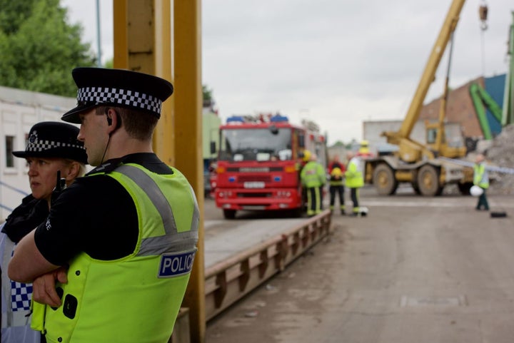 Emergency services at the scene of the incident