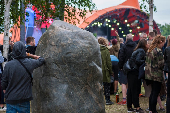 <strong>A memorial stands near Roskilde's Orange Stage, in permanent memorial to the nine festival-goers who lost their lives in 2000</strong>