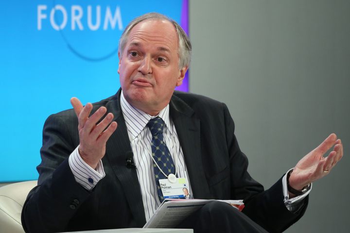 Paul Polman, chief executive officer of Unilever Plc, speaks during a session on the final day of the World Economic Forum in Davos, Switzerland, Jan. 24, 2015.