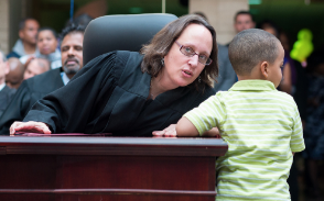 Judge Janet Albert at Adoption Day in Court at Moultre Courthouse in Washington, DC. Photo Credit: <a href="https://www.flick
