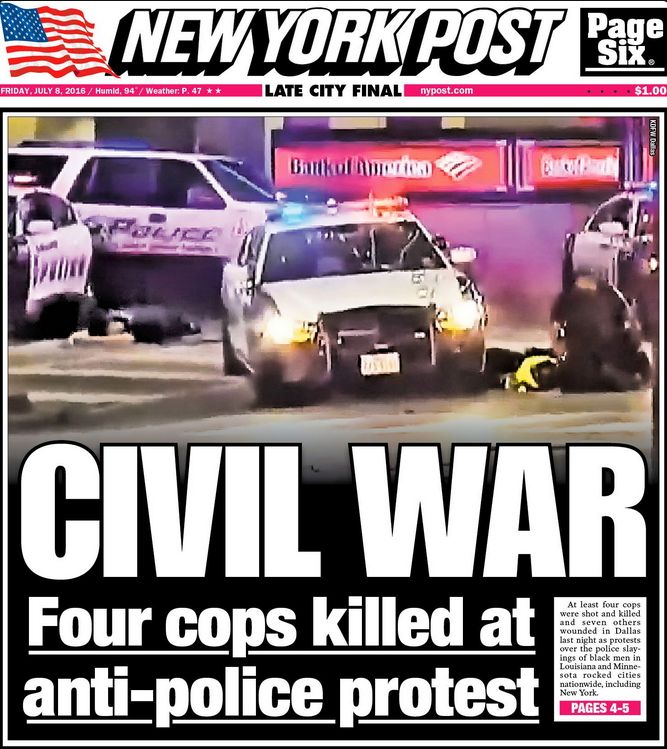 The New York Post's Friday front page.